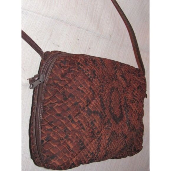 Bottega Veneta Vintage Crossbody Reptile Print Fabric In Browns - Picture 12 of 12